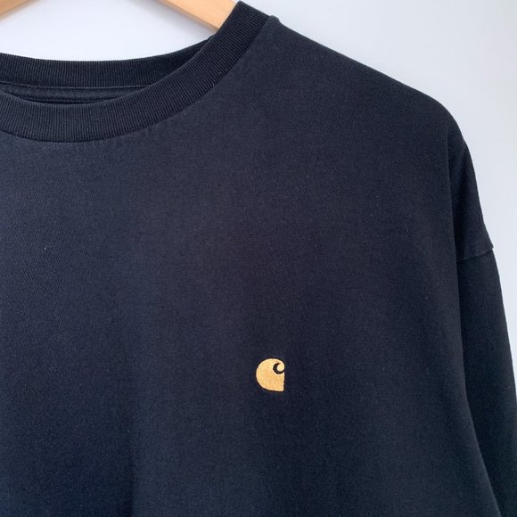 Carhartt WIP Chase Long Sleeve T-Shirt Black - Picture 3 of 5